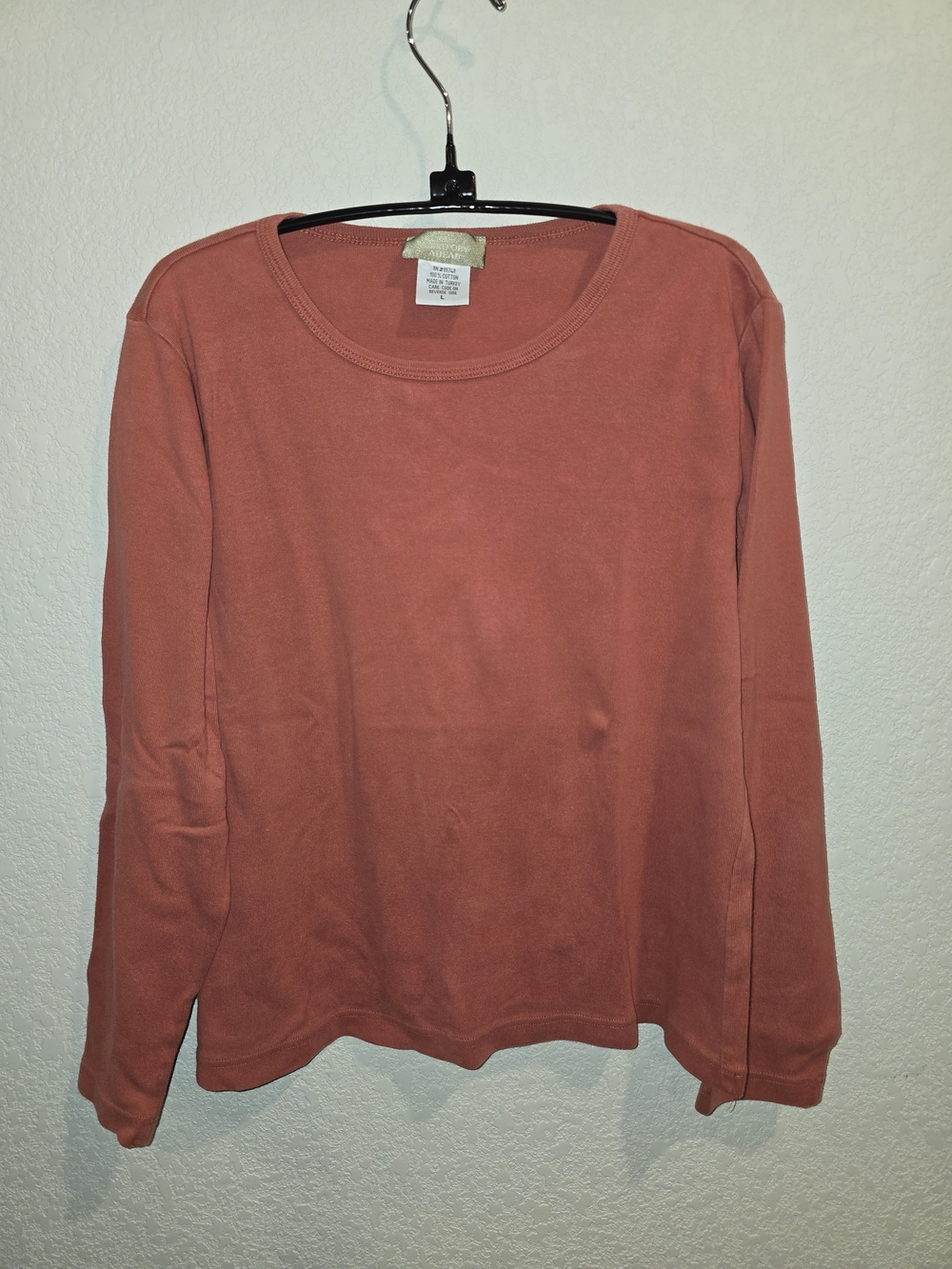 The Territory Ahead Women's Large Terracotta Rust 100% Cotton Long Sleeve Top